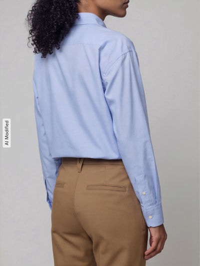 Lauren Ralph Lauren Bluzka z długim rękawem o kroju regular fit z czystej bawełny Błękitny 5