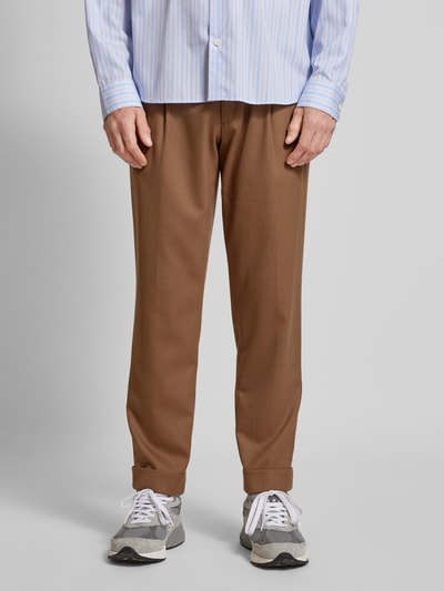 JOOP! Collection Regular Fit Bundfaltenhose mit Eingrifftaschen Camel 4