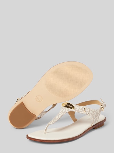 MICHAEL Michael Kors Sandalen met labelapplicatie, model 'PLATE THONG' Offwhite - 4