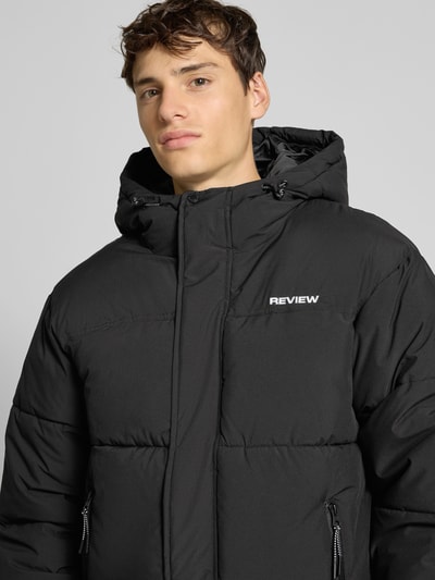 REVIEW Gewatteerd jack met labelstitching en ritszakken Zwart - 3