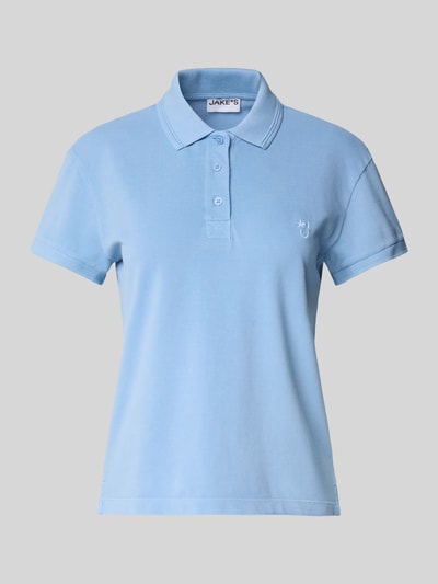 Jake*s Casual Poloshirt met motiefstitching Hemelsblauw - 2