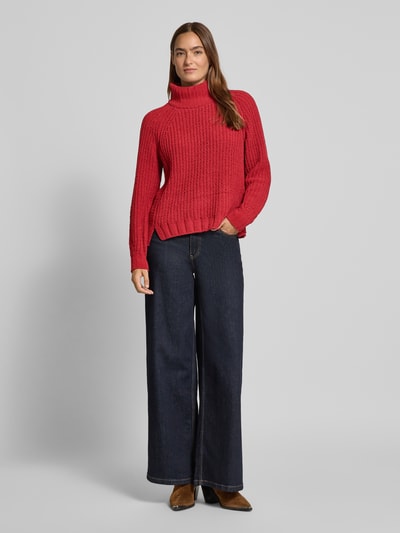 monari Strickpullover mit gerippten Abschlüssen Rot 1