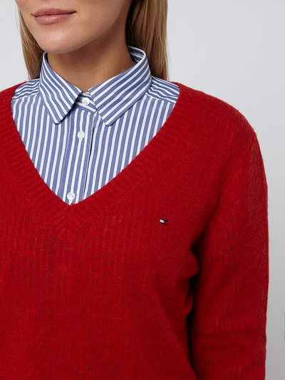 Tommy Hilfiger Pullover van wol met geborduurd logo  Rood - 3