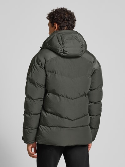 Blauer Usa Steppjacke mit Label-Patch Modell 'CROWN' Graphit 5