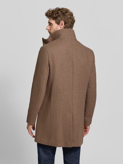 Matinique Regular fit lange jas van katoenmix met viscose Hazelnoot - 5