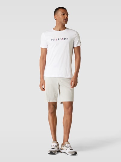 Tommy Hilfiger T-Shirt mit Label-Print Weiss 1