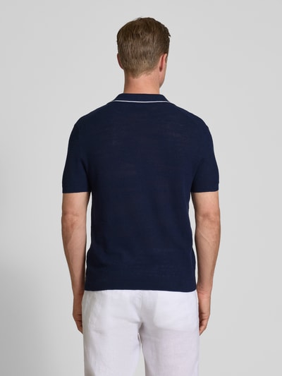 Polo Ralph Lauren Poloshirt met labelstitching, model 'JOHNNY' Marineblauw - 5