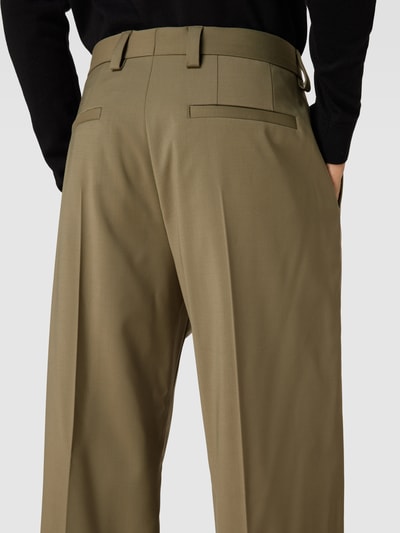 HUGO Spodnie do garnituru z kieszeniami z tyłu model ‘Teagan’ Oliwkowy 3