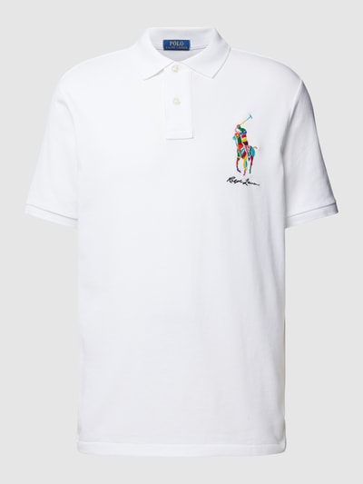 Polo Ralph Lauren Classic fit poloshirt met labelstitching Wit - 2