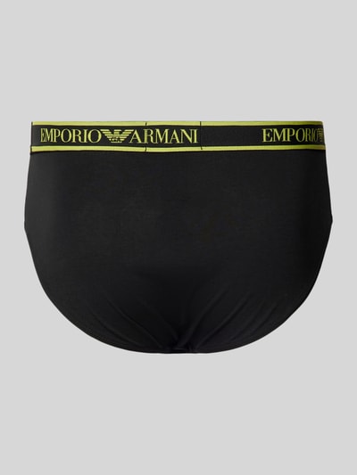 Emporio Armani Slip met elastische band met label in een set van 3 stuks Zwart - 3