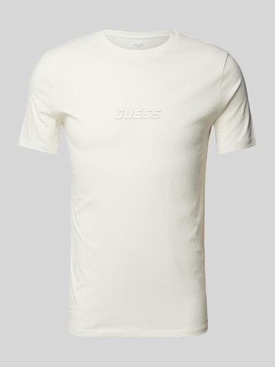 Guess Activewear T-Shirt mit Label-Print Offwhite 1