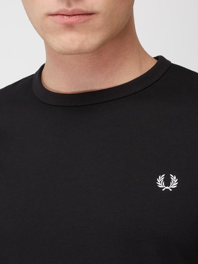 Fred Perry T-Shirt mit Logo-Stitching Modell 'RINGER' Black 3