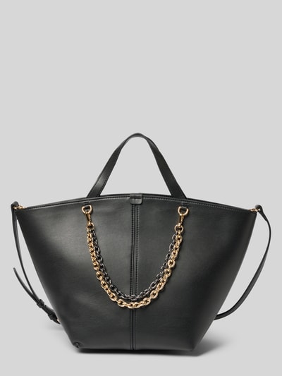 Seidenfelt Handtas met ketting, model 'LAINIO' Zwart - 2