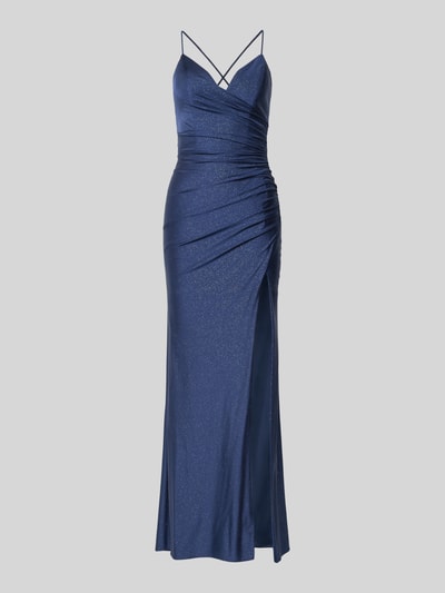 Produktfoto, Slim Fit Avondjurk in Glitterlook van Mascara, plooien, loopsplit, spaghettibandjes, rugdecolleté, vetersluiting, naadritssluiting, ruglengte maat 36: 150 cm, borstwijdte maat 36: 27 cm