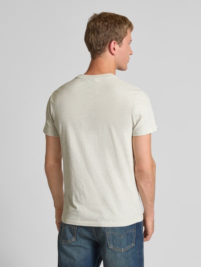 Superdry T-shirt met labelstitching Beige gemêleerd - 5