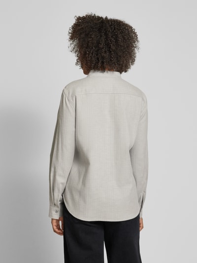 Marc O'Polo Relaxed fit blouse met visgraatmotief van flanel Middengrijs gemêleerd - 5