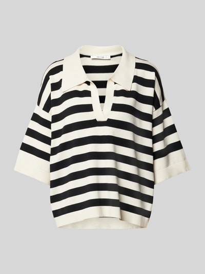 Gestuz Gebreid shirt met platte kraag en V-hals Ecru - 2