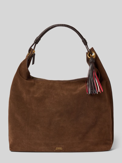 Tommy Hilfiger Shopper z prawdziwej skóry cielęcej nappa model 'STATEMENT LEATHER HOBO' Ciemnobrązowy 2