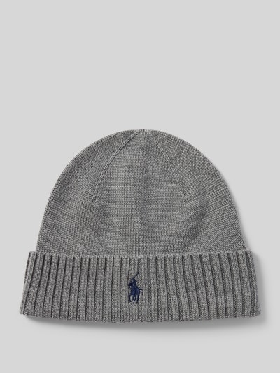 Polo Ralph Lauren Beanie aus Wolle mit Label-Stitching Mittelgrau Melange 1