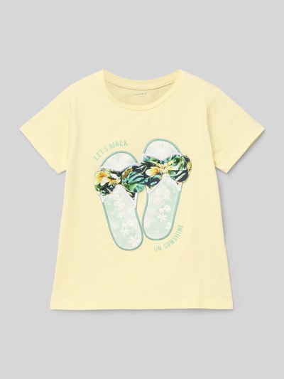 Name It T-Shirt mit Label-Detail Modell 'FIWI' Hellgelb 1