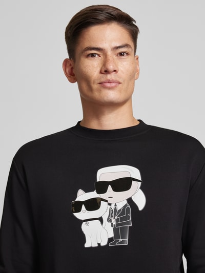 Karl Lagerfeld Sweatshirt mit Motiv-Print Black 3