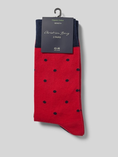 Christian Berg Men Socken mit Label-Detail Rot 3