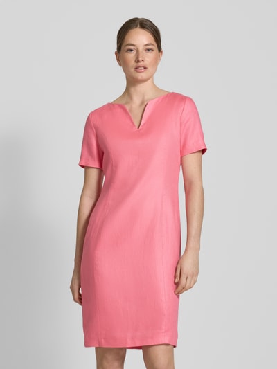 WHITE LABEL Knielanges Kleid mit V-Ausschnitt Pink 4