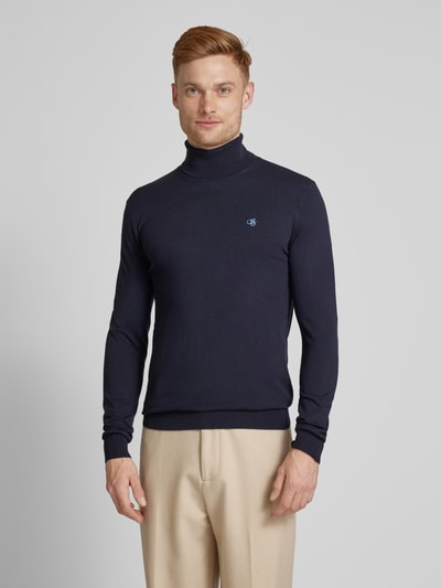 Scotch & Soda Sweter z dzianiny z golfem Ciemnoniebieski 4