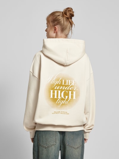 Pegador Oversized hoodie met labelprint, model 'LIANI' Zand - 5