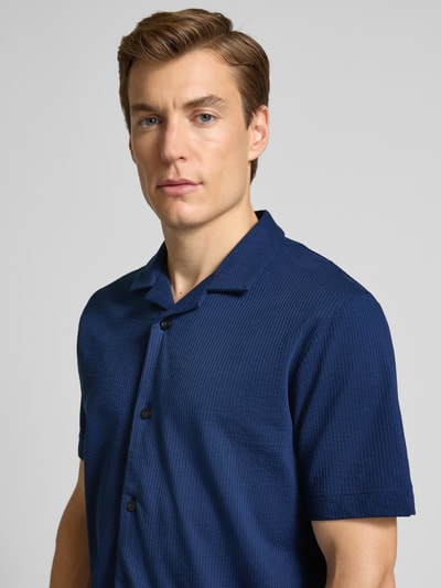 Marc O'Polo Regular Fit Freizeithemd aus Baumwoll-Mix Royal 3