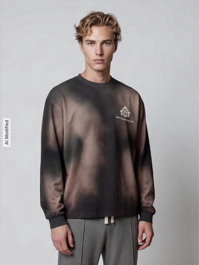 Don´t Waste Culture Oversized Sweatshirt aus reiner Baumwolle Modell 'FADE' Dunkelgrau 4