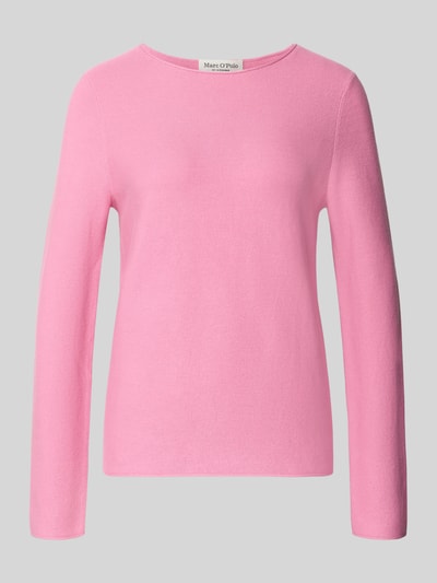 Produktfoto, Regular Fit Strickpullover aus reiner Baumwolle von Marc O'Polo, Optik: Unifarben, Rundhals, Langarm, Rollsaum, Strick, rosa