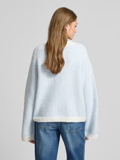 Pieces Regular Fit Strickpullover mit Wollanteil Modell 'OLENA' Hellblau 5