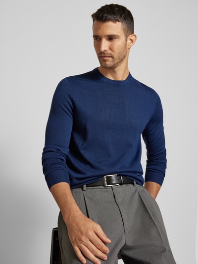 Christian Berg Men Strickpullover mit Rundhalsausschnitt Dunkelblau Melange 3