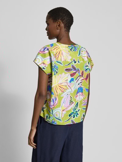 Christian Berg Woman Regular fit blouse met kapmouwen Appeltjesgroen - 5