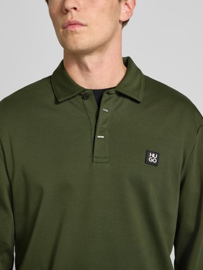 HUGO Poloshirt mit Label-Detail Modell 'Dargenpolo' Dunkelgruen 3