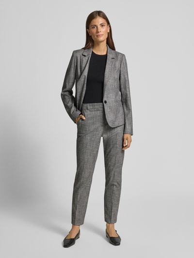 comma Slim fit stoffen broek van viscosemix met persplooien Grafiet - 1