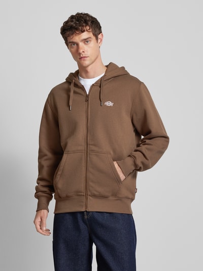 Dickies Regular Fit Sweatjacke aus Baumwoll-Mix Dunkelbraun 4