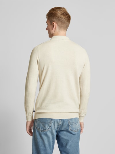 Tom Tailor Pullover aus Baumwoll-Kaschmir-Mix mit Polokragen Offwhite 5