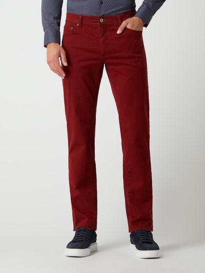 Brax Regular fit broek met stretch, model 'Cooper Fancy' Bordeaux - 4