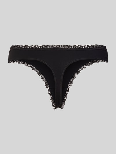 Produktfoto, String mit Schleifen-Detail im 3er-Pack od DORINA, mieszanka bawełny i elastanu, koronka, czarny, dopasowany krój