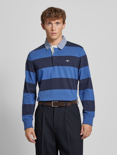 Gant Sweatshirt met kentkraag Koningsblauw - 4