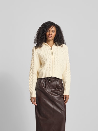ROTATE Strickjacke mit Kapuze Ecru 4
