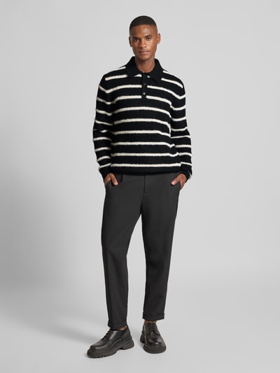 MCNEAL Gebreide pullover met kentkraag Zwart - 1