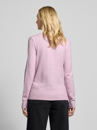 Vila Gebreide pullover met V-hals, model 'RIL' Roze - 5