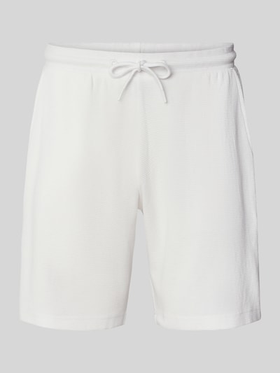 Christian Berg Men Shorts mit Strukturmuster und elastischem Bund Offwhite 2