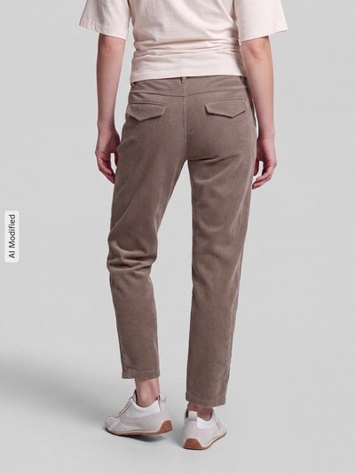CAMBIO Regular Fit Cordhose mit Bundfalte Modell 'ORTENSIA' Taupe 5