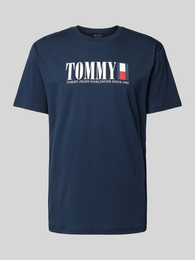 Tommy Jeans T-shirt met labelprint Marineblauw - 2