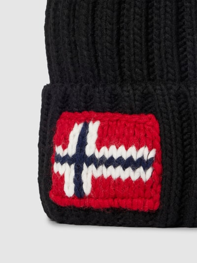 Napapijri Wollmütze mit Label-Stitching Modell 'SEMIURY' Black 2