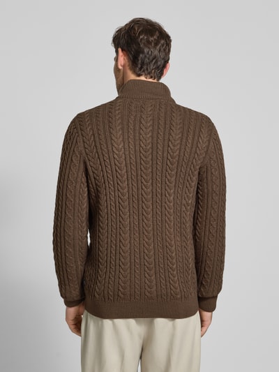 Jack & Jones Premium Gebreide pullover met ribboorden, model 'BLUSEAN' Olijfgroen - 5